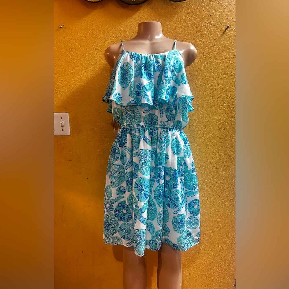Lilly Pulitzer Blue and White Sleeveless Dress